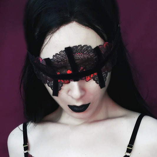 Velvet Seduction Lace Blindfold | Luxury Lace Eyemask | Pagan Poetry